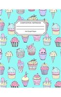 Composition Notebook 4x4 Graph Paper: Awesome Cupcake Foodie Notebook 8.5 X 11 Inches Blank Lined Writing Book
