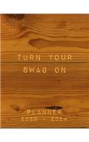 Turn Your Swag On 2020-2024 Planner: 5 Year Monthly Organizer with 60 Months Spread View, Pretty Five Year Calendar, Agenda & Journal (Cute Wooden Print)
