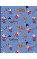 Sketchbook: Floral doodle notebook - Journal for drawing sketching or doodling - blank pages with small floral element at the corner - doodle cover