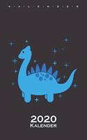 blauer Dinosaurier Kalender 2020
