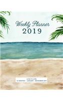 Weekly Planner 2019, Weekly & Monthly 12 Months, January - December 2019