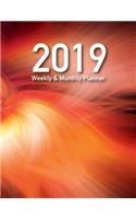 2019 Weekly and Monthly Planner (Large Size): 12 Month Planner with Daily Weekly Notes and Holidays - Full Year from 2019- 2020 Calendar. (2019 Monthly & Weekly Planner) - Light Fiber Artistic D