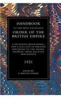 Handbook to the Most Excellent Order of the British Empire(1921)