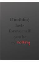 if nothing lasts forever will you be my nothing