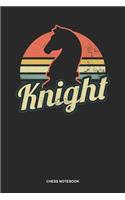 Chess Notebook: Lined Log Book For Chess Player And Club Member: Chess Knight Journal Vintage Retro Sunset Gift