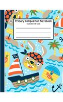 Primary Composition Notebook: Primary Composition Books K-2. Picture Space And Dashed Midline, Primary Composition Notebook, Composition Notebook for Kindergarten, Composition No(6 Composition Notebook)