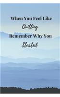 When You Feel LIke Quitting, Remember Why You Started