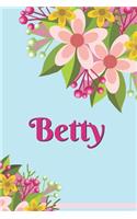 Betty Personalized Blank Lined Journal Notebook