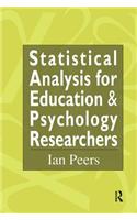 Statistical Analysis for Education and Psychology Researchers: Tools for Researchers in Education and Psychology