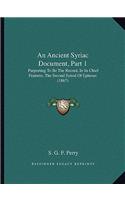 An Ancient Syriac Document, Part 1