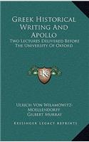 Greek Historical Writing And Apollo