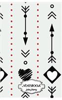 Notebook Journal Dot-grid, Graph, Lined, Blank No Lined - Heart Arrow: Small Pocket Notebook Journal Diary