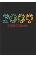 Original 2000 Vintage: Retro Notebook - 120 Pages, Dot Grid, 6" x 9" - Birthday Millennium Journal, Notepad, Notes, Diary