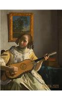 Johannes Vermeer Planificador 2020: Mujer Tocando la Guitarra - Agenda Annual que Inspira Productividad - Maestro Holandés - Con Calendario Mensual 2020