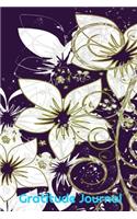 Gratitude Journal: White Flowers on Navy Design - A notebook to record all of the things you are grateful for, 6 x 9 100 pages