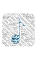 Music: Notebook, Journal - Lined Paper - 120 Pages DIN A5 (6 x 9") - Notes, Drawings, Planer, Diary, Organization - Word Cloud Present