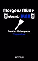 Morgens Müde abends blau das sind die Jungs vom Trockenbau: A5 Monatsplaner 120 Seiten mit Spalten für Monatsziele, Termine, Veranstaltungen, Notizen und Wochenübersicht. Geschenkidee für Trockenbauer.