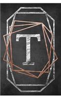 Chalkboard Foiling Minimalist Letter Notebook - T