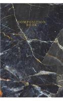Composition Book: Marble + Gold Wide Lined Small Notebook - 110-Page Blank Large Wide Ruled Journal for Jotting Doodling Journaling Writing Notes for Women Girls Teen