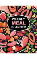 Weekly Meal Planner: Breakfast, Lunch, Dinner, 52 Week Food Planner & Grocery List Notebook/Journal/Diary (Meaty Feast Design)