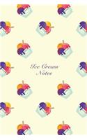 Ice Cream Notes: 6"x9" Notebook Watercolor Texture Design Popsicle Ice Cream Pattern Cover. 108 Blank Lined Pages Matte Softcover Note Book Journal