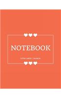 Notebook Extra Large: Salmon: Notebook 8.5 X 11: Notebook 400 Pages