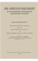 Die Gemeingefährlichkeit in Psychiatrischer, Juristischer Und Soziologischer Beziehung