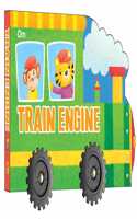 Cutout Board Book : Train Engine - Small Wheel for Children's Activity | Picture | Cute Rhymes | Wonderful Gift for Kids; 1+ Ages