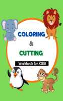 Coloring and Cutting Workbook for Kids: Activity Book for Kids, Cutting practice And Coloring Pages, Animal theme