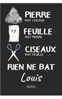 Rien ne bat Louis - Notes: Noms Personnalisé Carnet de notes / Journal pour les garçons et les hommes. Kawaii Pierre Feuille Ciseaux jeu de mots. Fournitures scolaires, premie