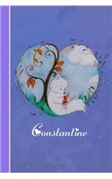 Constantine: Cahier Personnalisé - Fox Avec Coeur - Couverture Souple - 120 Pages - Vide - Notebook - Journal Intime - Scrapbook - Idée Cadeau