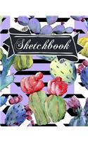 Sketchbook: Cactus Sketchbook, 120 White Pages, 8 x 10 Blank Paper for Drawing, Doodling, Sketching