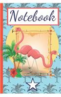 Notebook: Flamingo Summer Novelty Art Gift - Lined Notebook, 130 pages, 6" x 9"