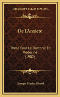 De L'Anxiete