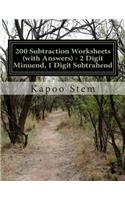 200 Subtraction Worksheets (with Answers) - 2 Digit Minuend, 1 Digit Subtrahend: Maths Practice Workbook(2 200 Days Maths Subtraction Answer Key)
