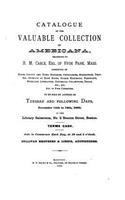 Catalogue of the Valuable Collection of Americana: (English)