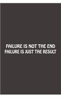 Failure Is Not The End, Failure Is Just The Result: Lined Notebook / Journal Gift, 120 Pages, 6x9, Softcover, Matte Finish.