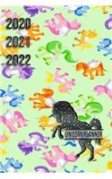 2020 2021 2022 Unicorn Planner: Colorful DatedUnicorn Weekly Planner Compact Handy Journal Notebook 7.44" x 9.69" 173 pages