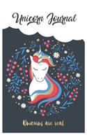 Unicorn Journal: Unicorn Is Real Dream Come True Cute Notebook For Girls Journal and Drawing Notebook Diary for Girls and Kids 6in x 9in x 120 Pages of Magical Unico