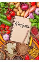 Recipe book Recipe Journal Notebook Blank Cook book: Personalized blank cookbook 100 pages