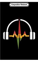 Composition Notebook: Rasta Headphones And Music Wave Journal/Notebook Blank Lined Ruled 6x9 100 Pages