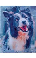 Cute Border Collie Dog Composition Notebook, College Ruled: Lined Student Exercise Book