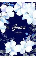 Jessica Notes: Personalized Journal with Name with Feminine Interior