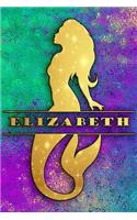Mermaid Journal Elizabeth: College Ruled Notebook Composition Book Diary Gold