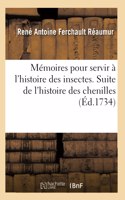 Mémoires pour servir à l'histoire des insectes. Suite de l'histoire des chenilles et des papillons,