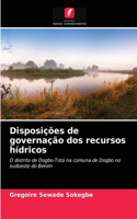 Disposições de governação dos recursos hídricos