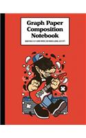 Graph Paper Composition Notebook Quad Rule 5x5 Grid Paper - 150 Sheets (Large, 8.5 x 11"): Wolf Rocker