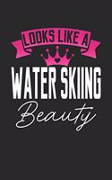 Looks Like a Water Skiing Beauty: 6x9 inches checkered notebook, 120 Pages, Composition Book and Journal, perfect gift idea for girls like your daughter, sister or girlfriend who lov