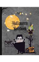 Halloween Notebook Free Candy: Spooky Wide Ruled Notebook for Kids