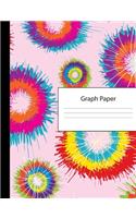 Graph Paper: Tie Dye Large Blank 4 x 4 Quadrille Squared Coordinate Grid Paper - Colorful Tye Die Cover - Math Science Note Book: Preschool Kindergarten Primary 